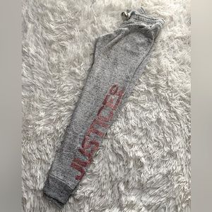 Justice Sweatpants - Joggers Size 10. Pink Sparkle Logo.